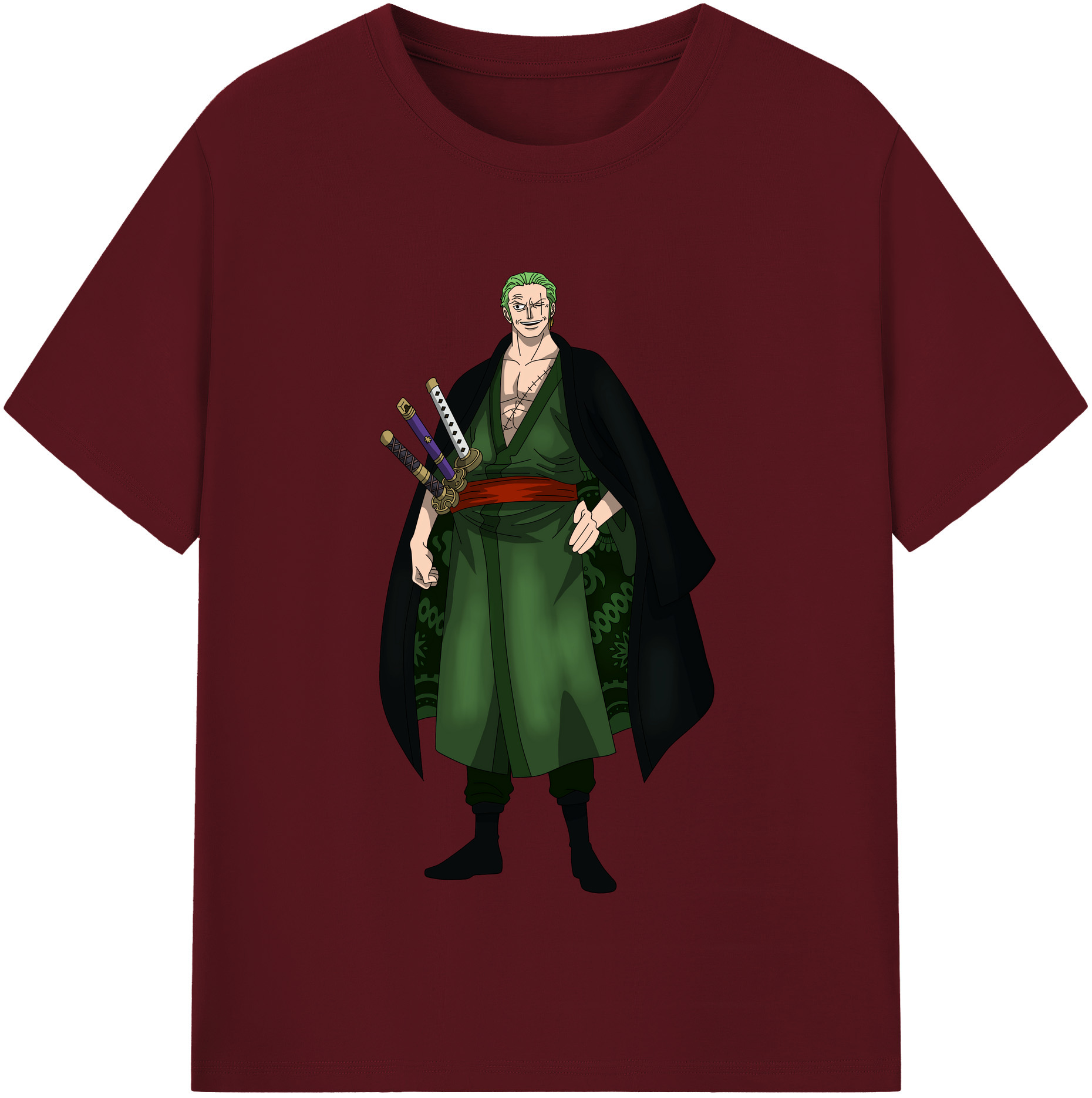 ワンピース ロロノア・ゾロ ONE PIECE Roronoa Zoro 綿100％半袖Tシャツ（フロントプリント）